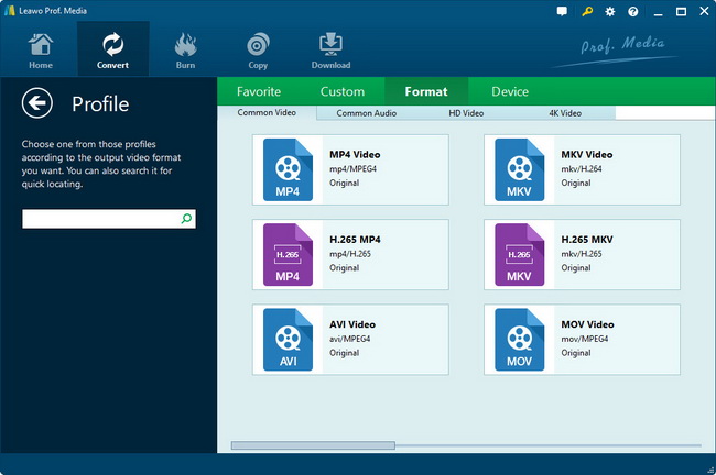 设置输出配置文件